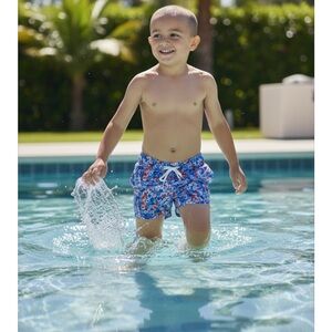 NWT- Janie and Jack Floral Swim Trunk